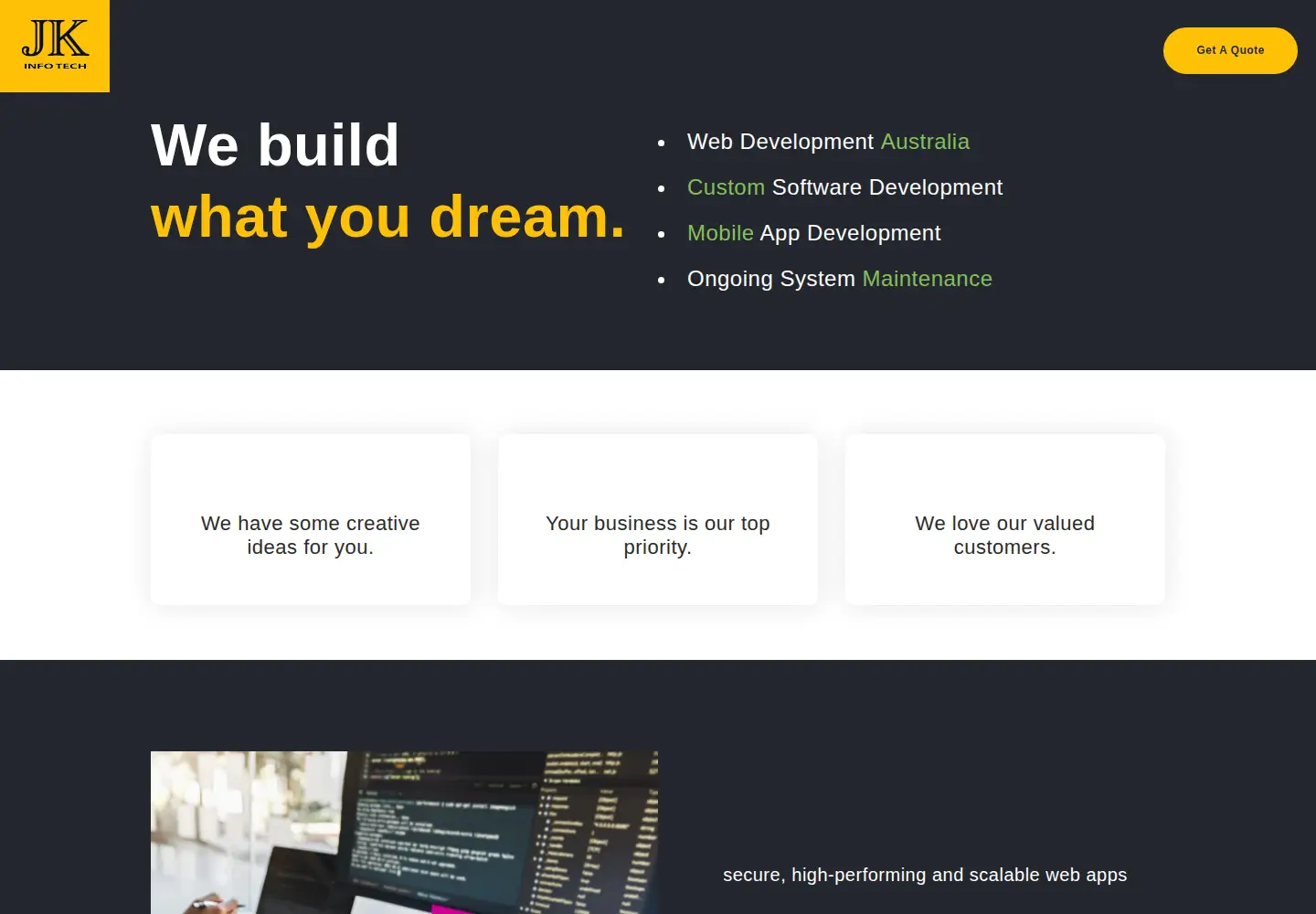 Screenshot of jkinfotech.app