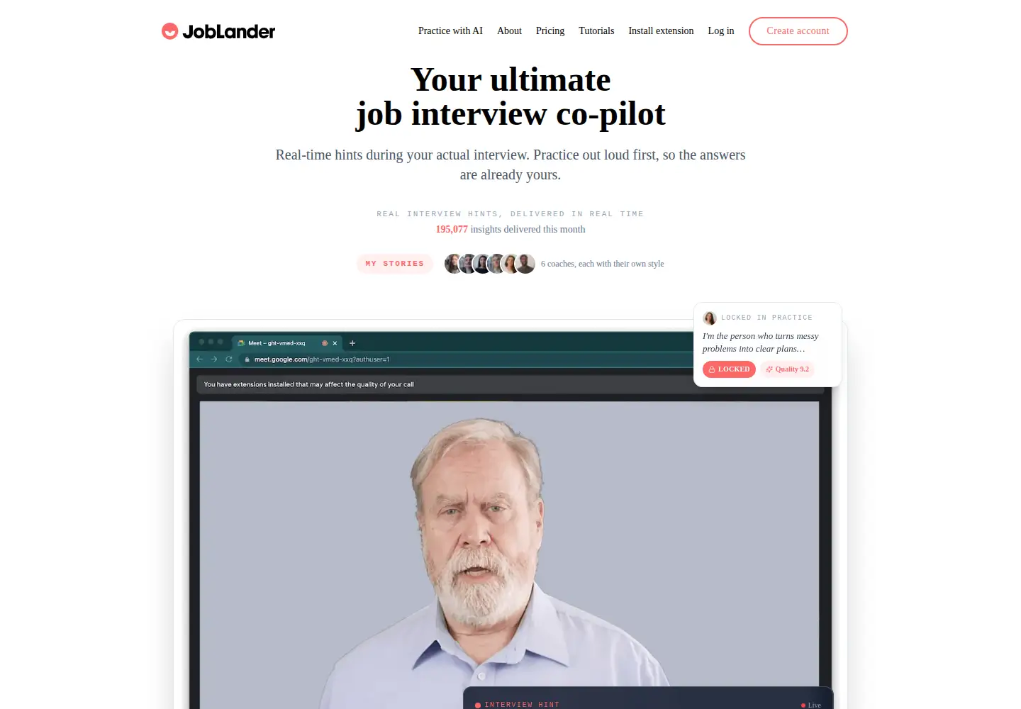 Captured homepage of joblander.app in the current scan