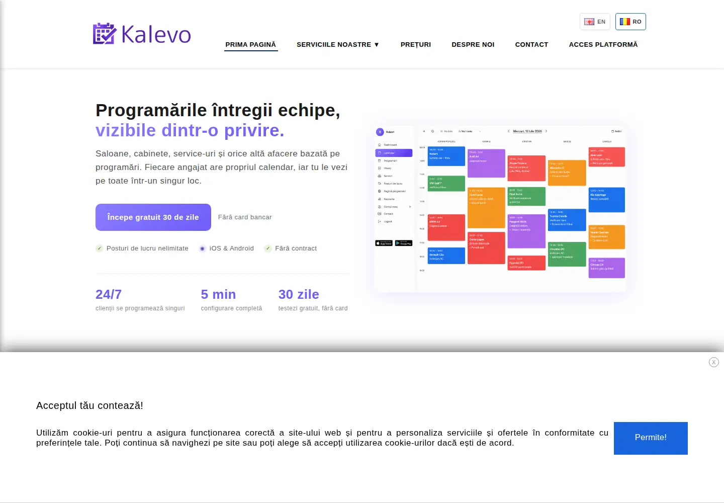 Captured homepage of kalevo.app in the current scan