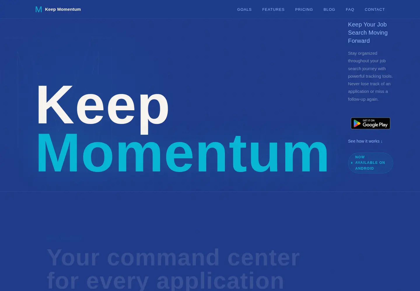 Captured homepage of keepmomentum.app in the current scan