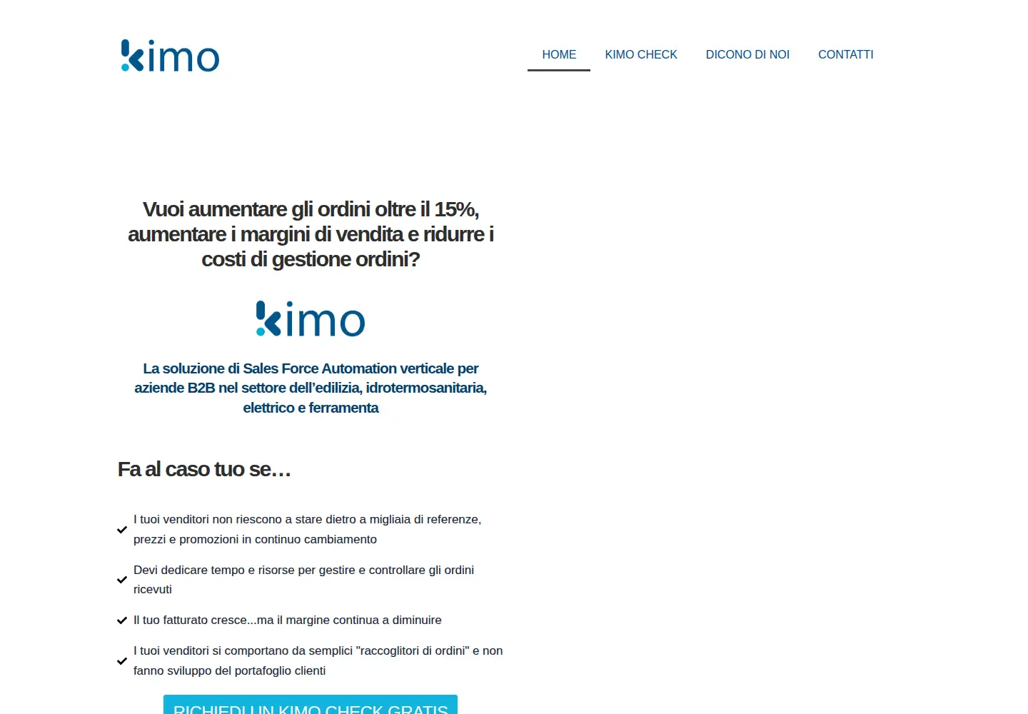Captured homepage of kimo.app in the current scan