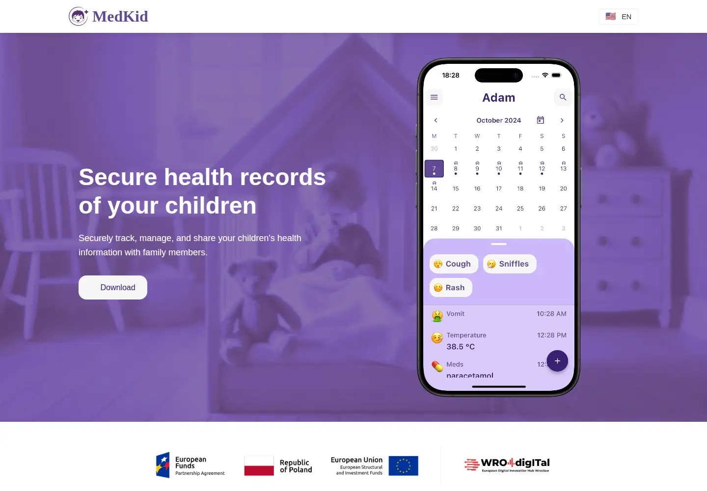 Screenshot of medkid.app