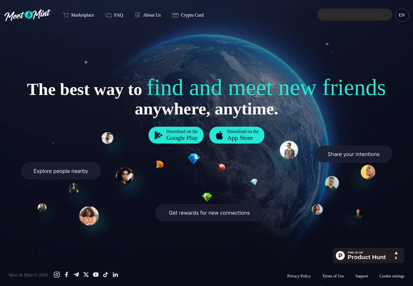 Captured homepage of meetmint.app in the current scan