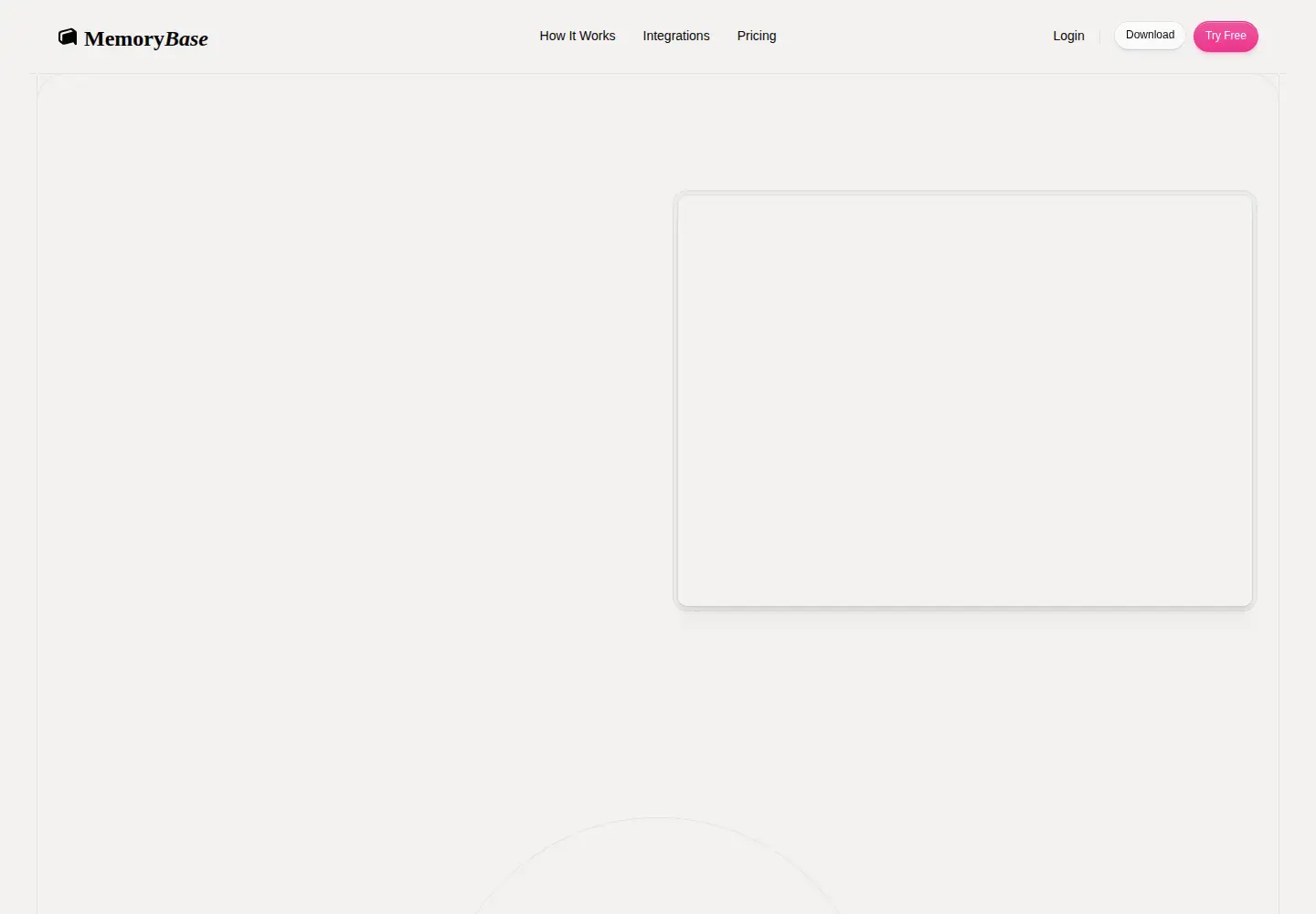 Captured homepage of memorybase.app in the current scan