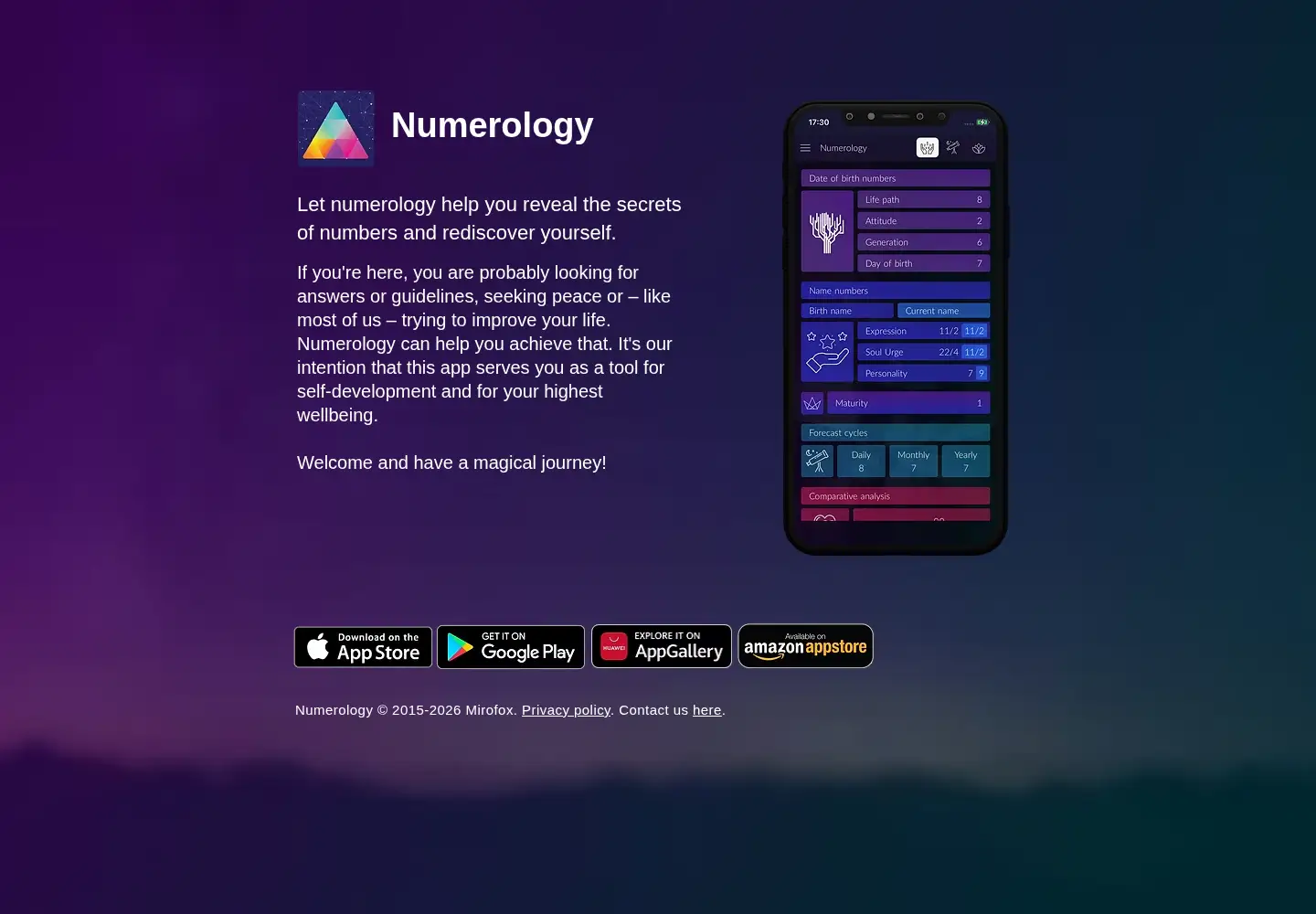 Captured homepage of mirofox.app in the current scan