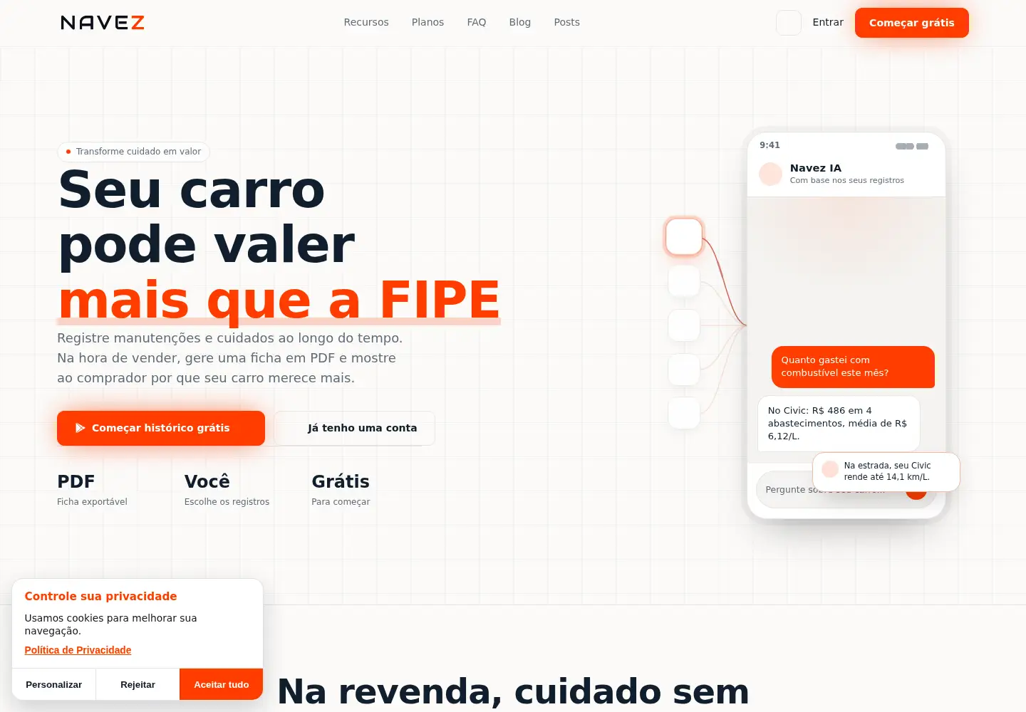 Captured homepage of navez.app in the current scan