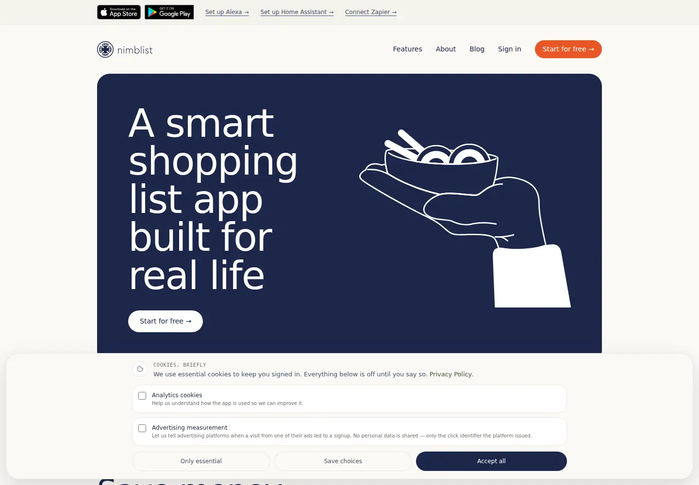 Screenshot of nimblist.app