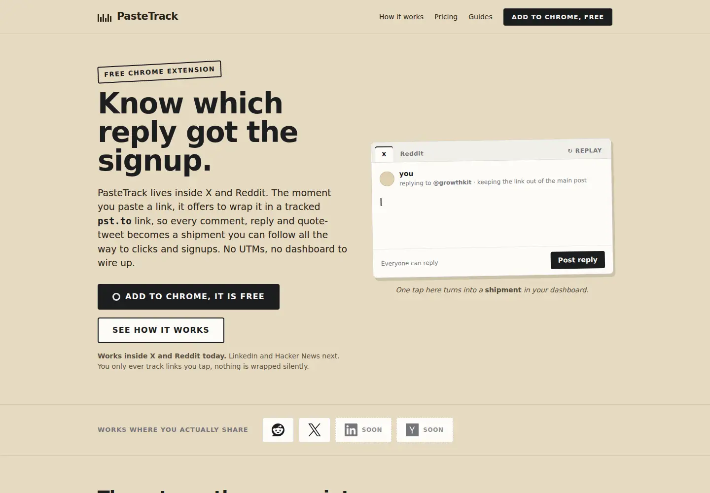 Screenshot of pastetrack.app