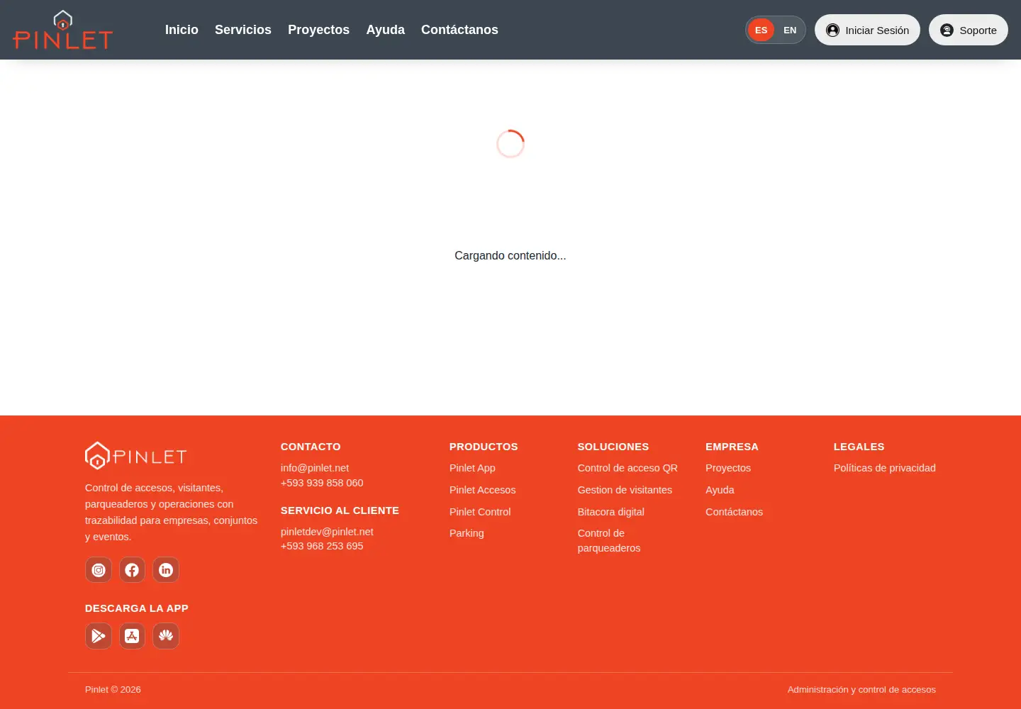 Captured homepage of pinlet.app in the current scan