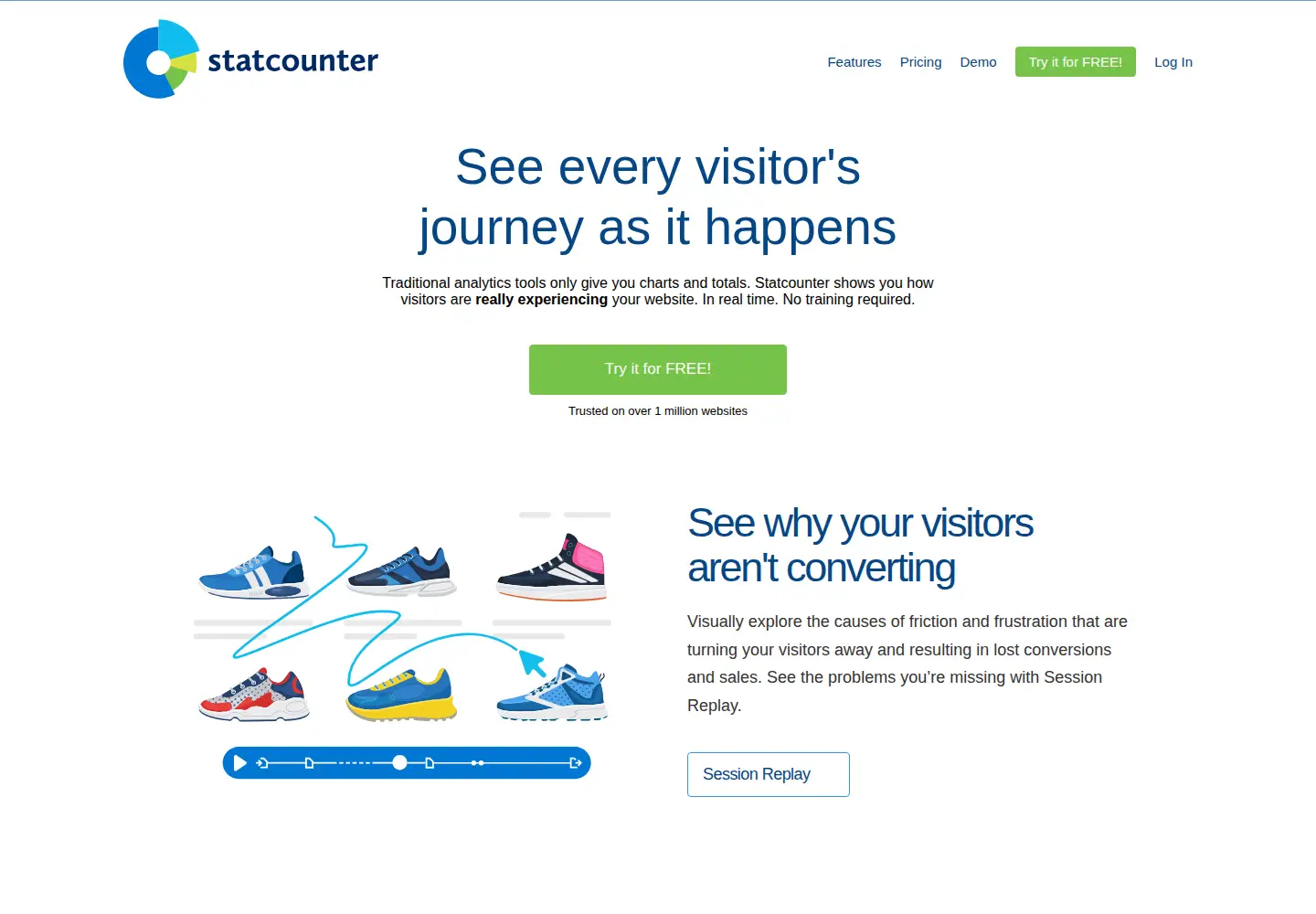 Screenshot of statcounter.com