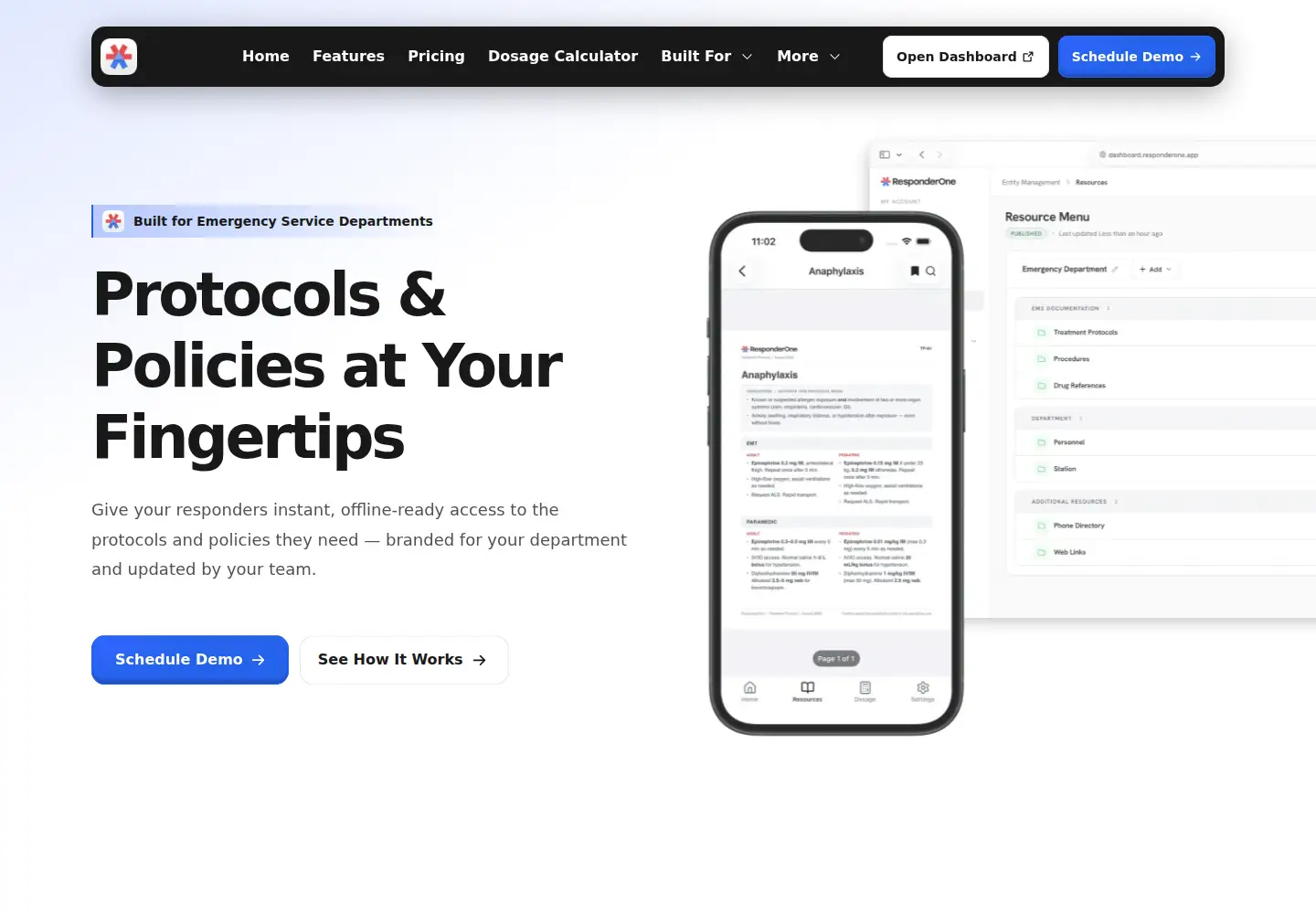 Captured homepage of responderone.app in the current scan