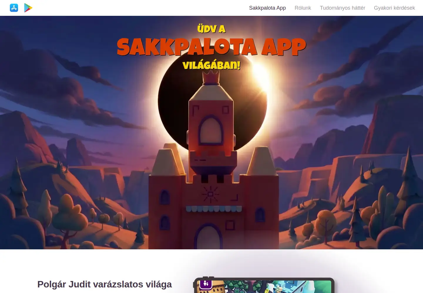 Captured homepage of sakkpalota.app in the current scan