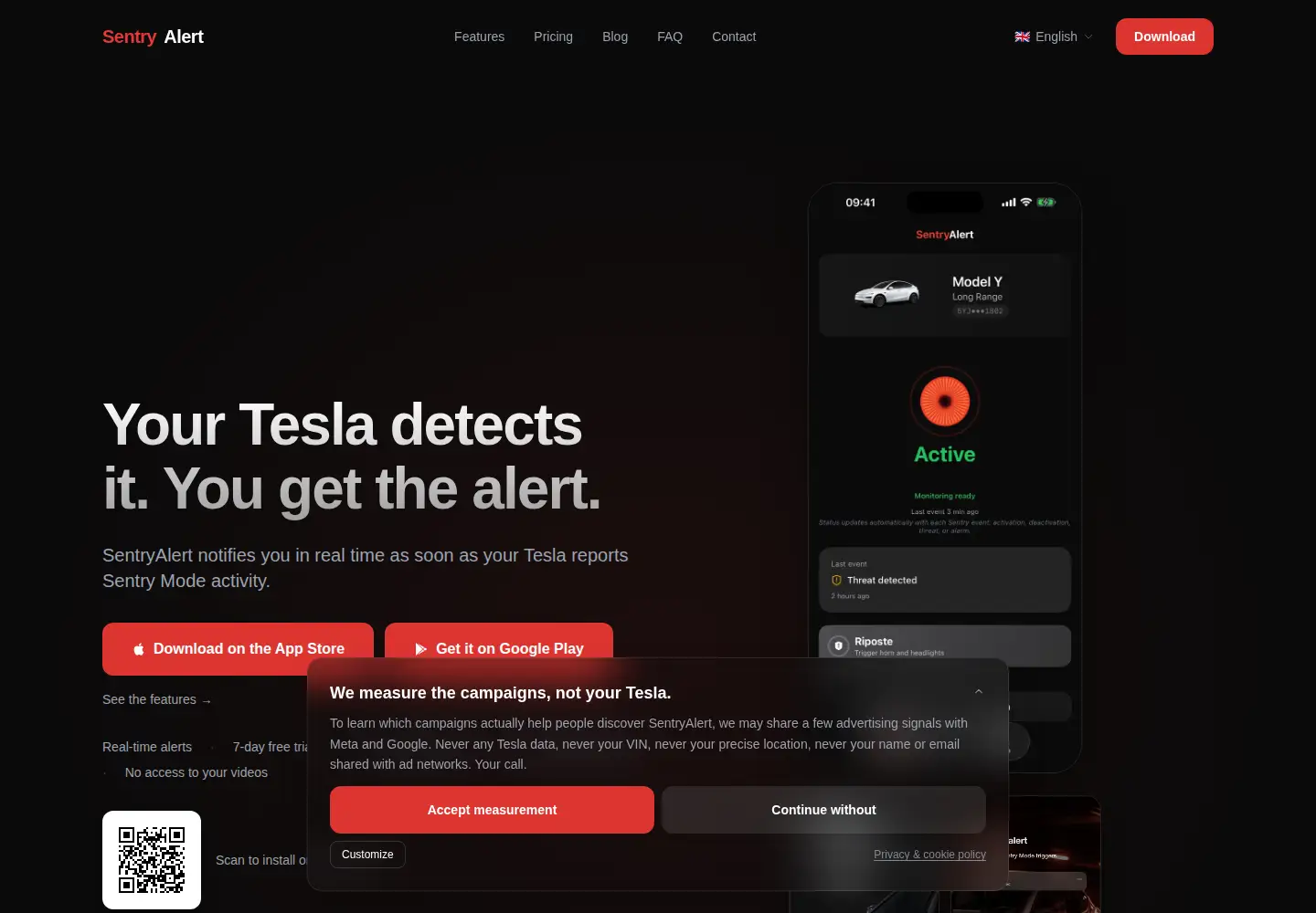 Screenshot of sentryalert.app