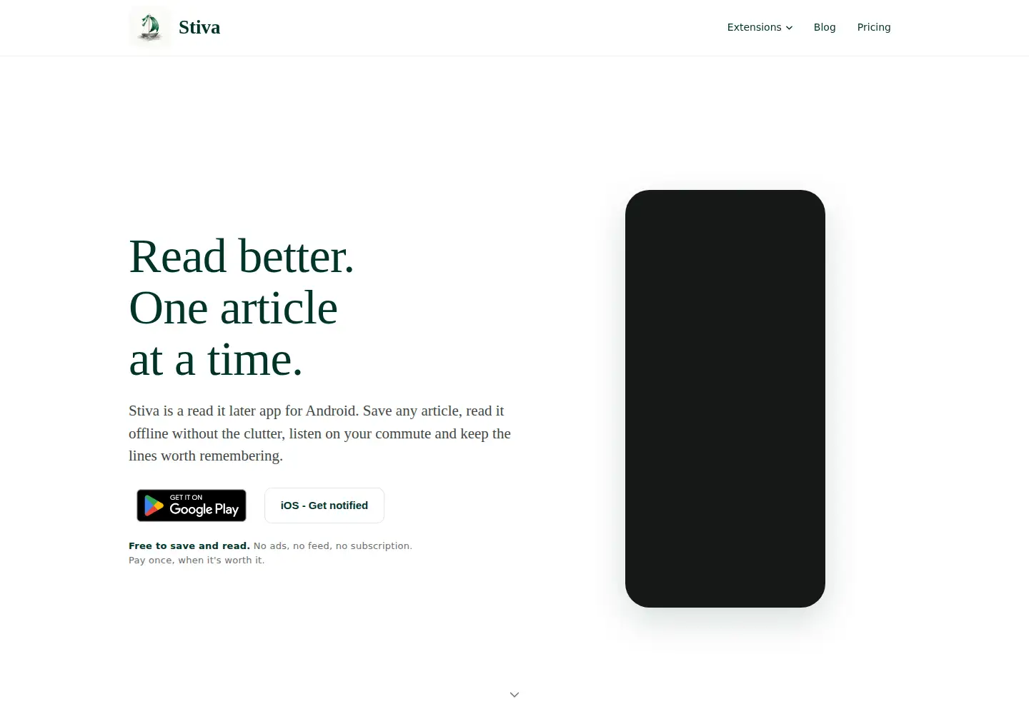 Captured homepage of stiva.app in the current scan