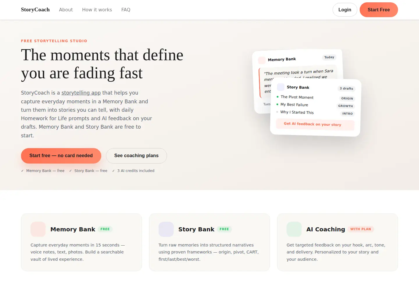Screenshot of storycoach.app