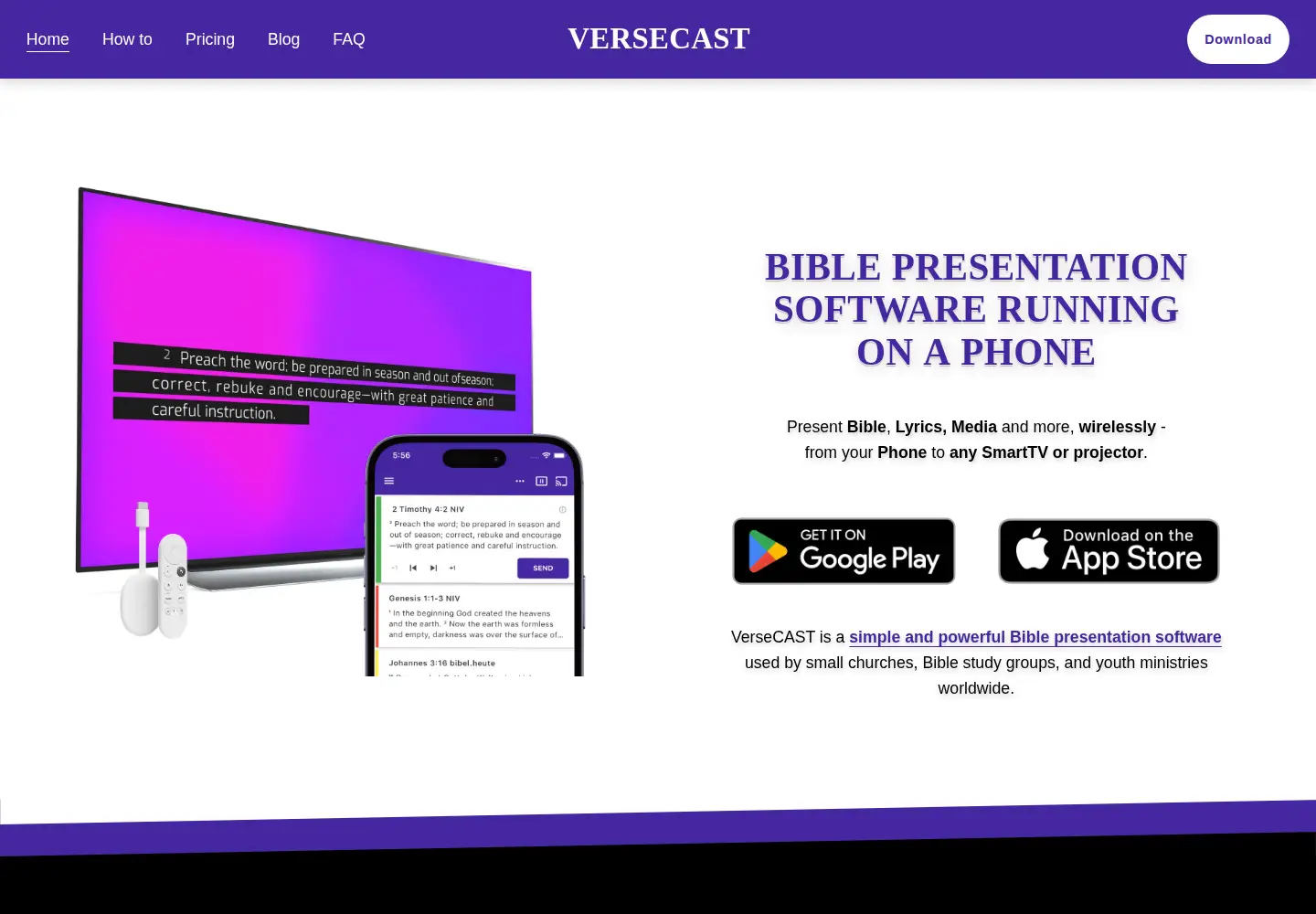 Screenshot of versecast.app