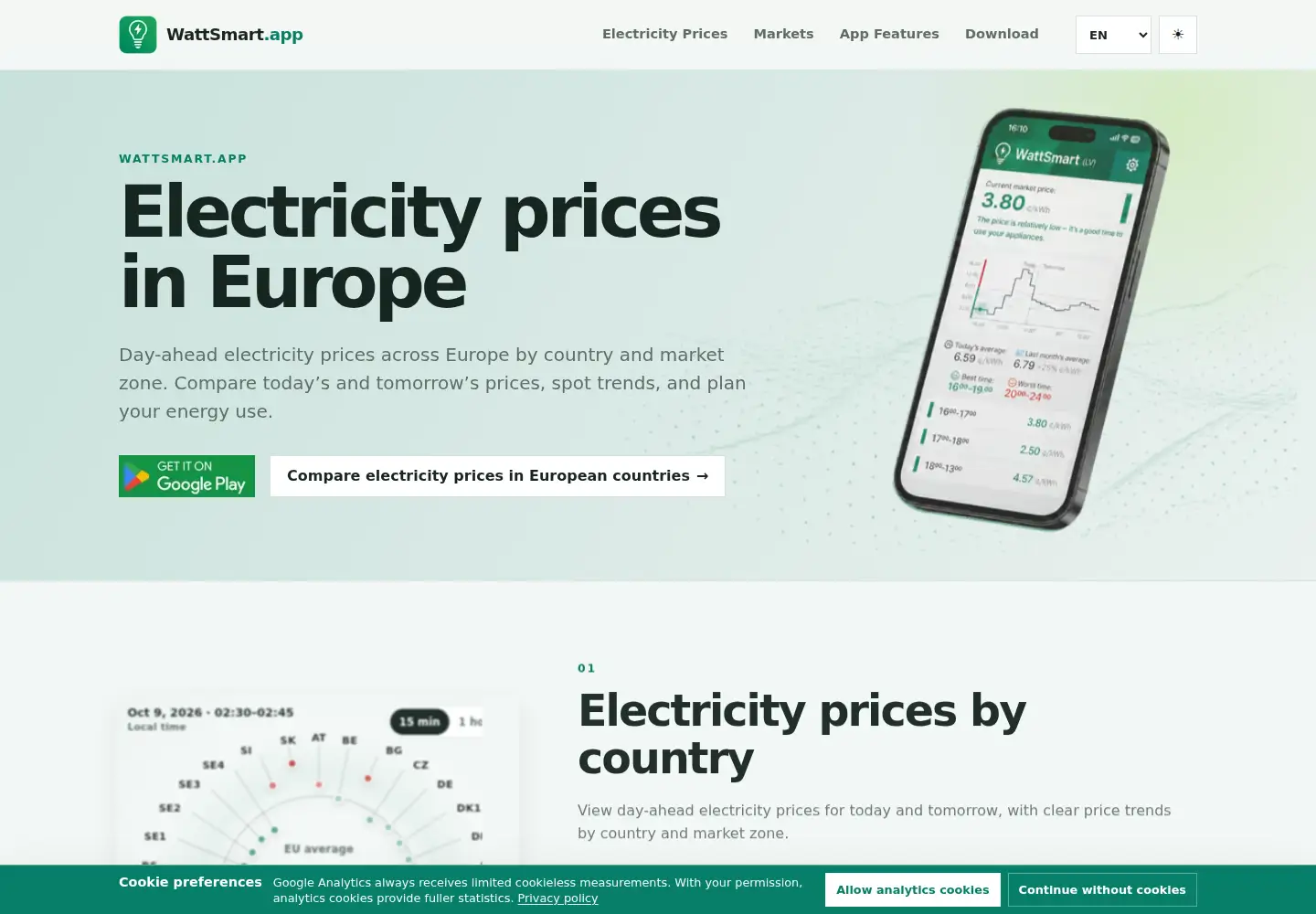 Screenshot of wattsmart.app