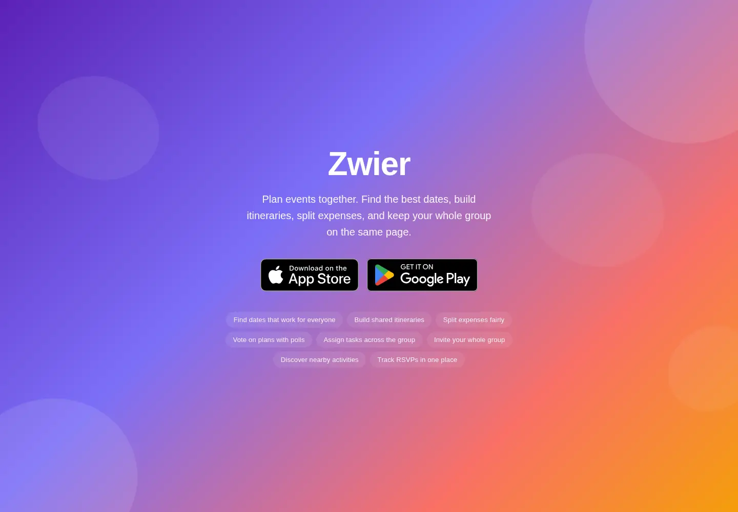 Captured homepage of zwier.app in the current scan