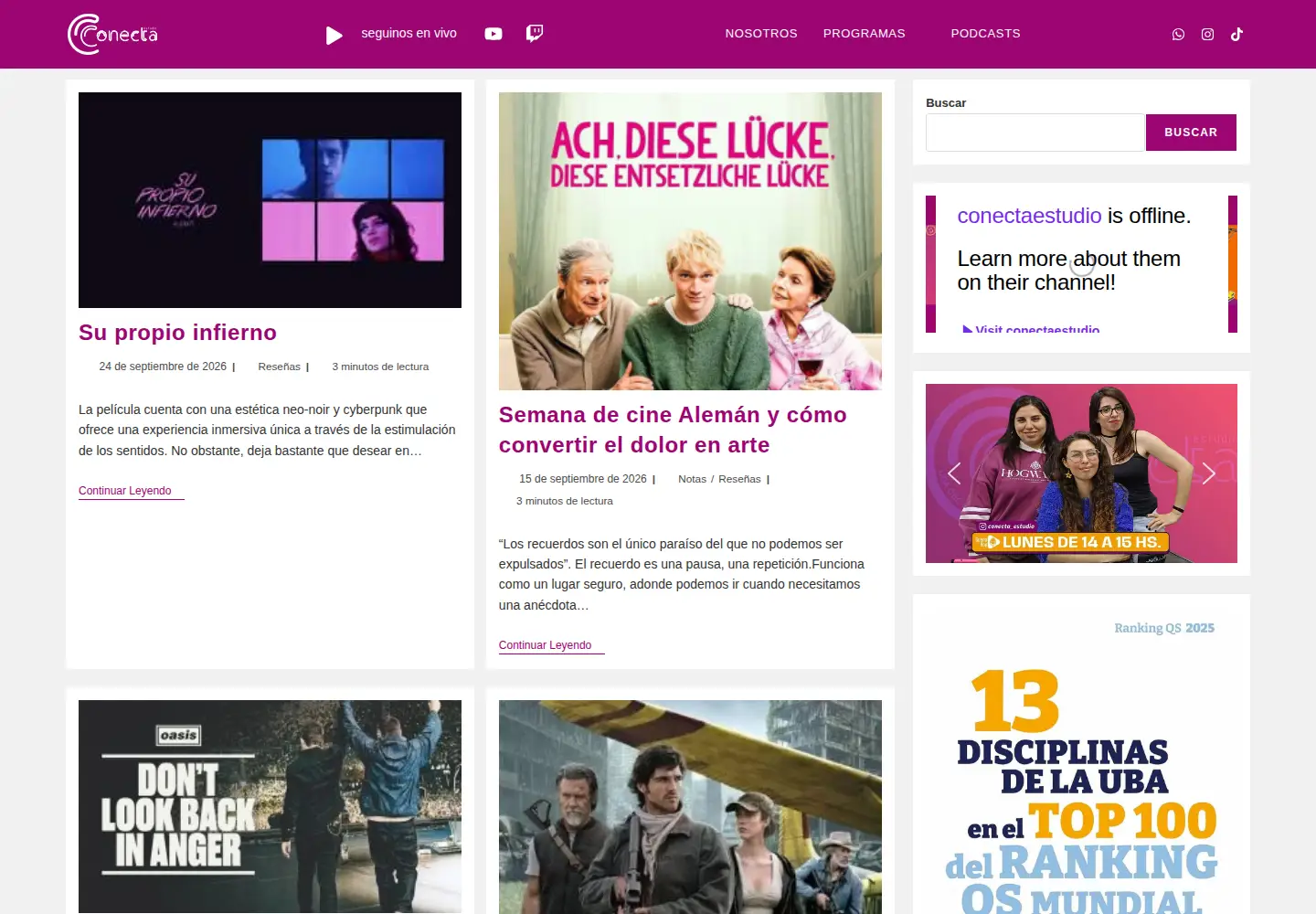 Captured homepage of conectaestudio.com.ar in the current scan