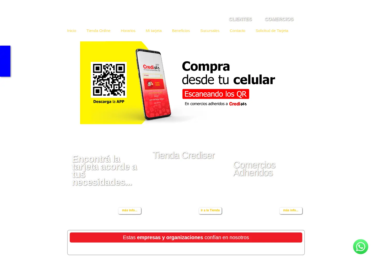 Captured homepage of crediser.com.ar in the current scan