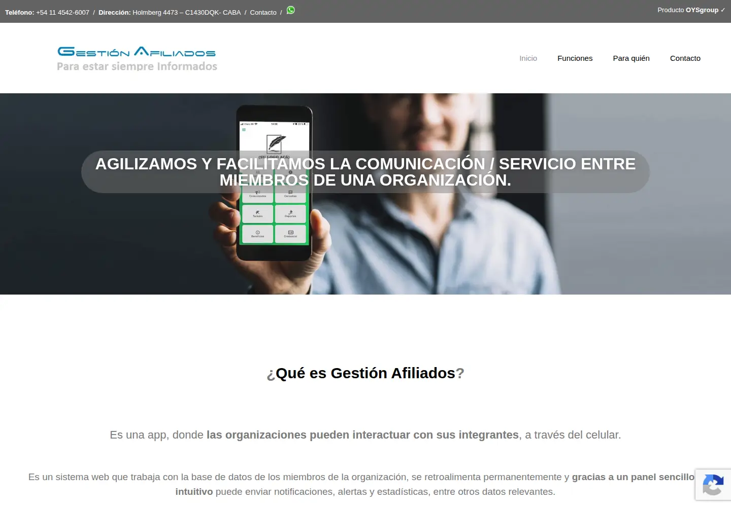 Screenshot of gestionafiliados.com.ar