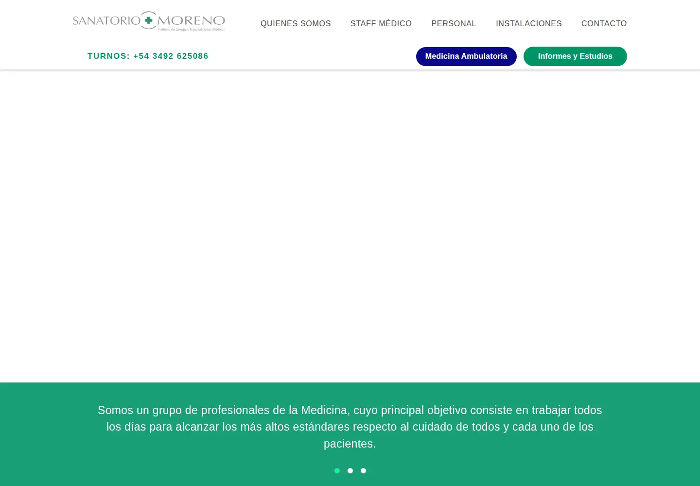Screenshot of sanatoriomoreno.com.ar