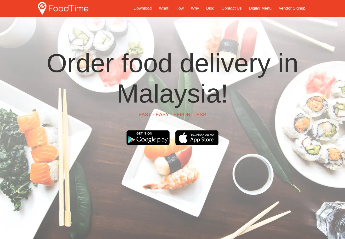 Captured homepage of foodtime.asia in the current scan