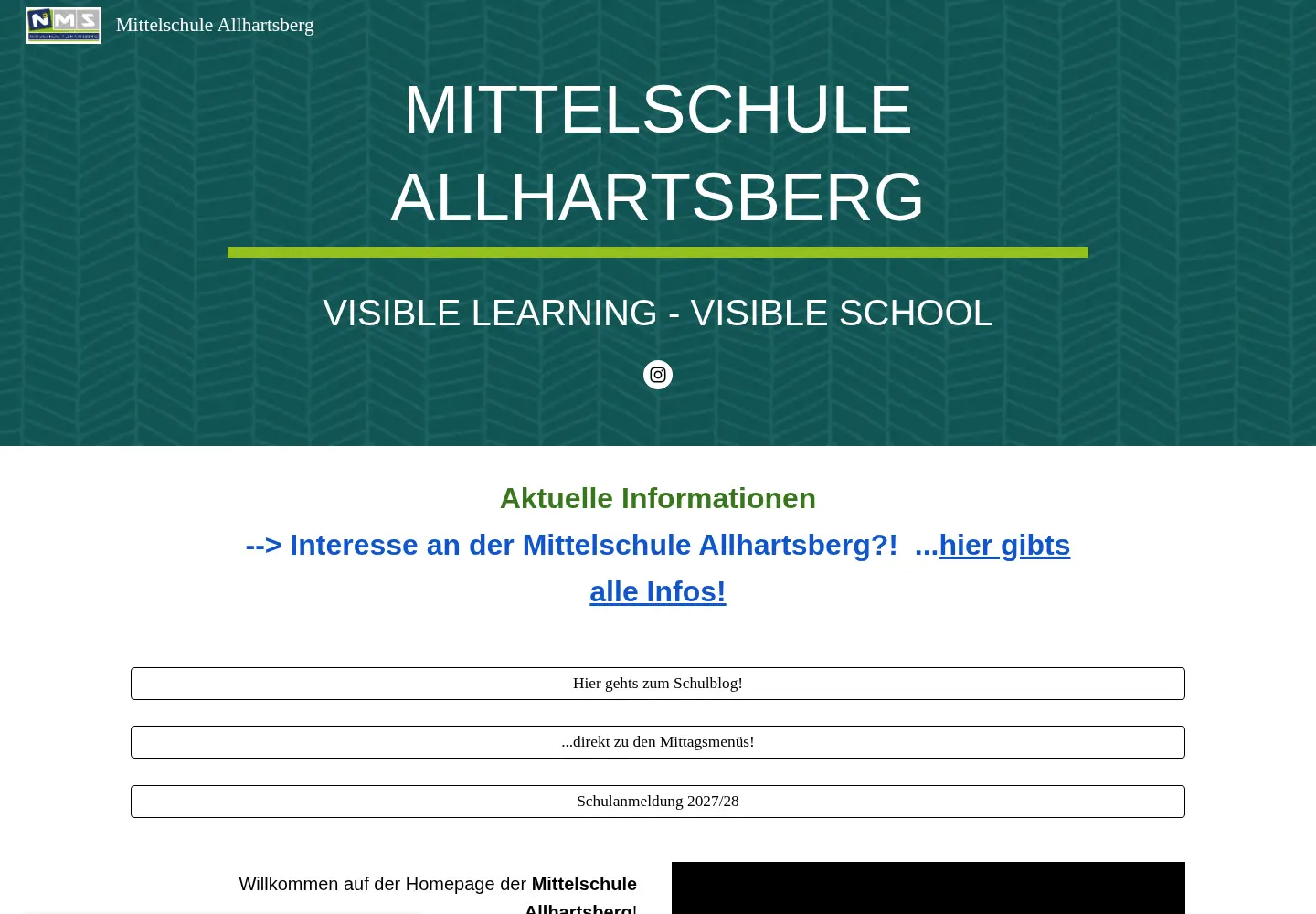Captured homepage of hsallhartsberg.ac.at in the current scan