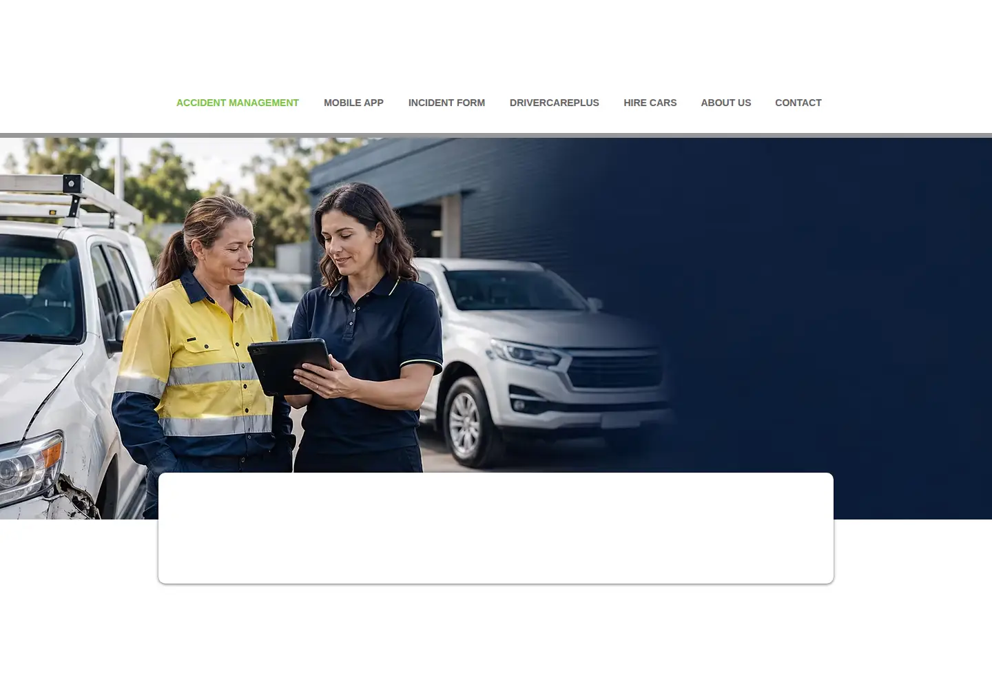 Captured homepage of drivercare.com.au in the current scan