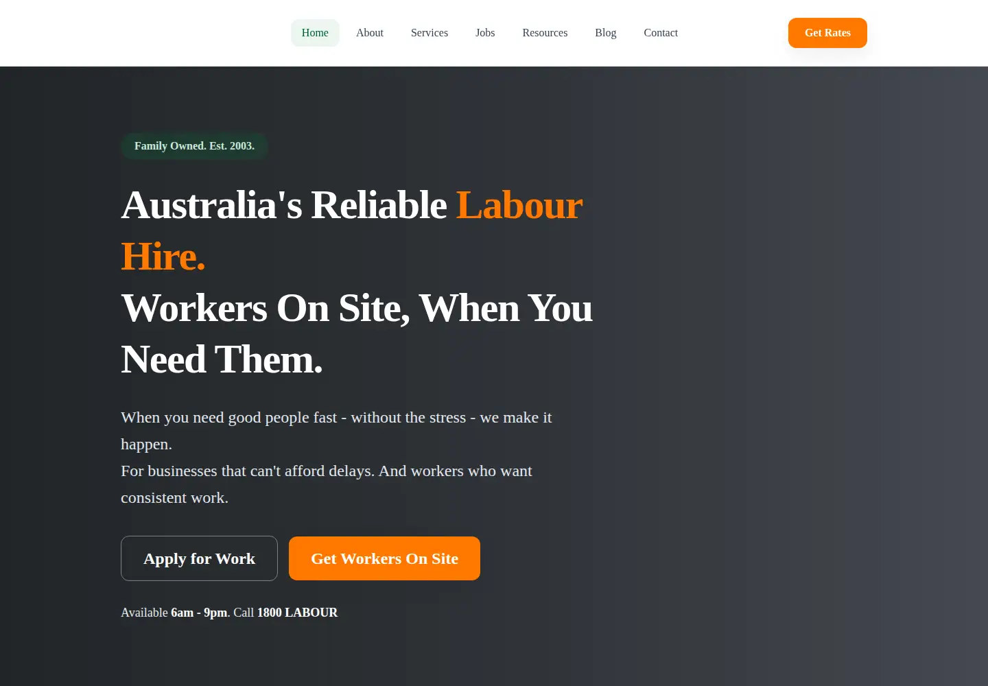Captured homepage of eirlabourhire.com.au in the current scan