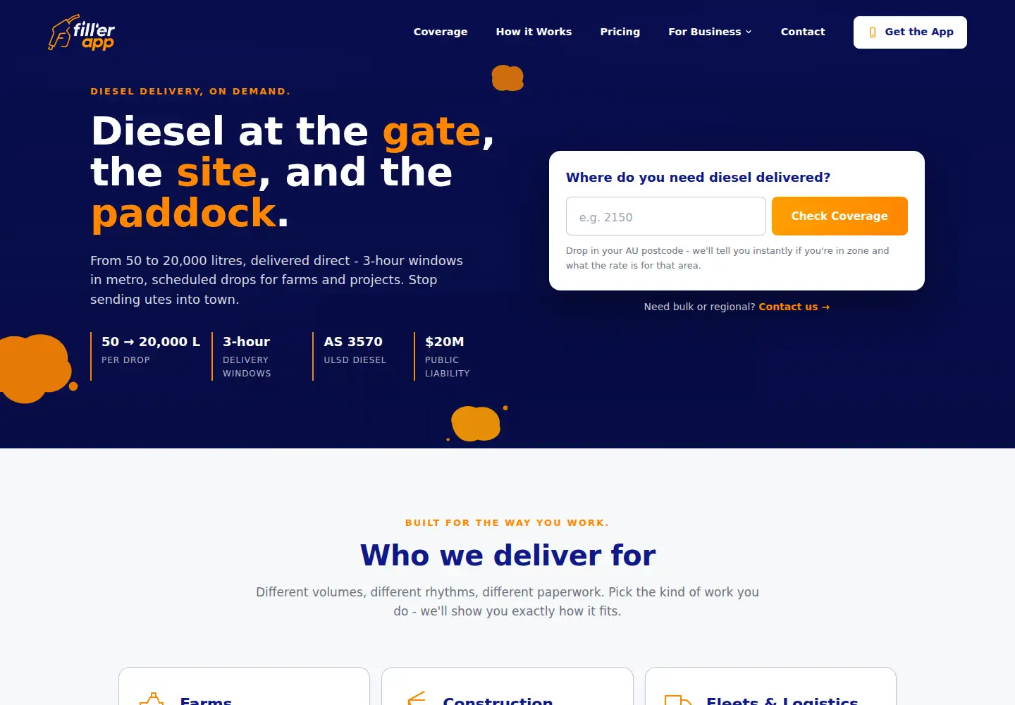 Screenshot of fillerapp.com.au