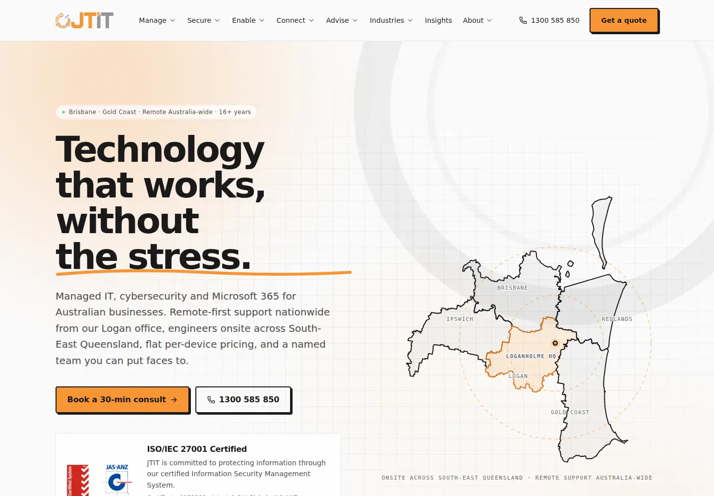 Captured homepage of jtit.com.au in the current scan