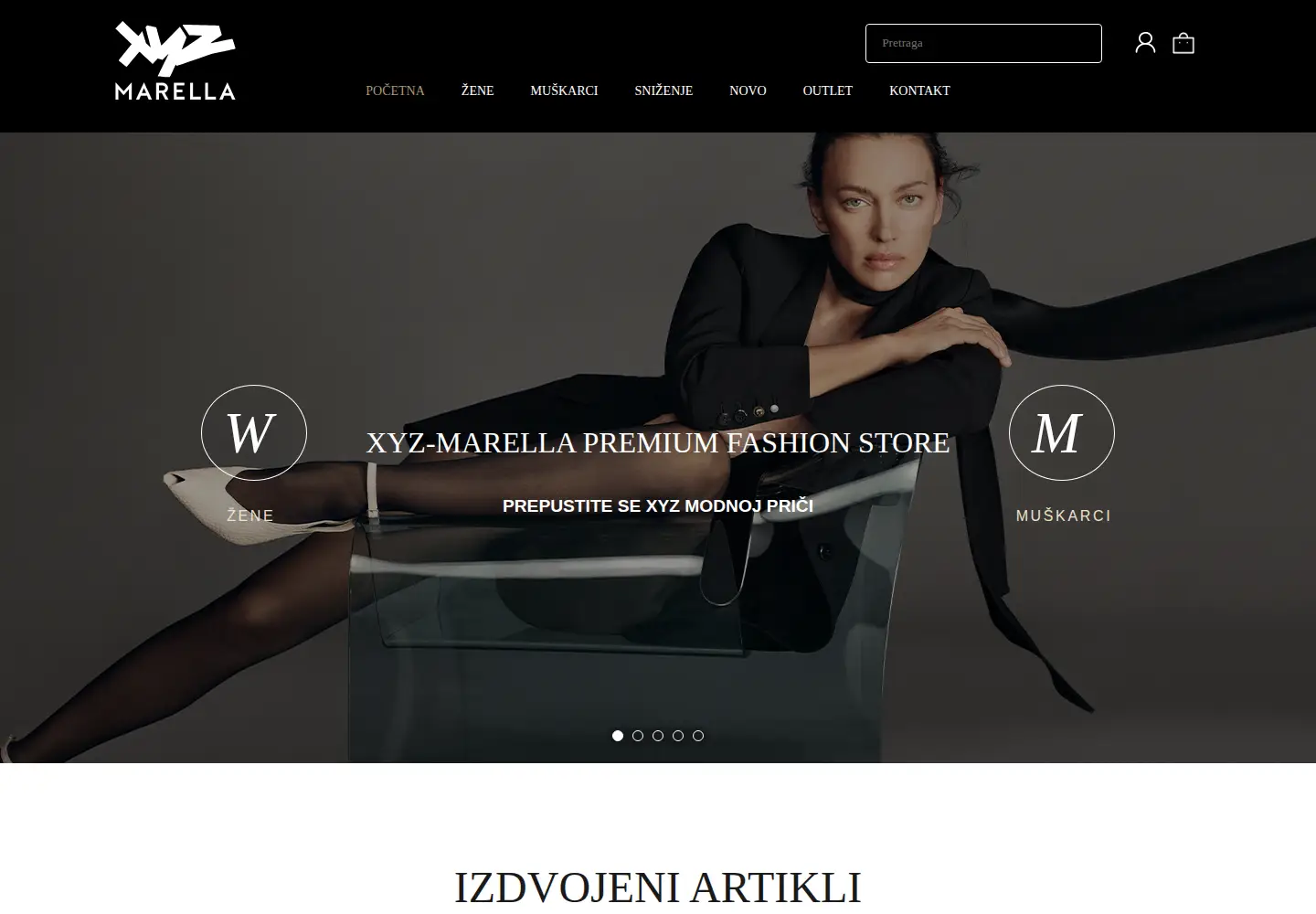 Captured homepage of xyzfashion.ba in the current scan