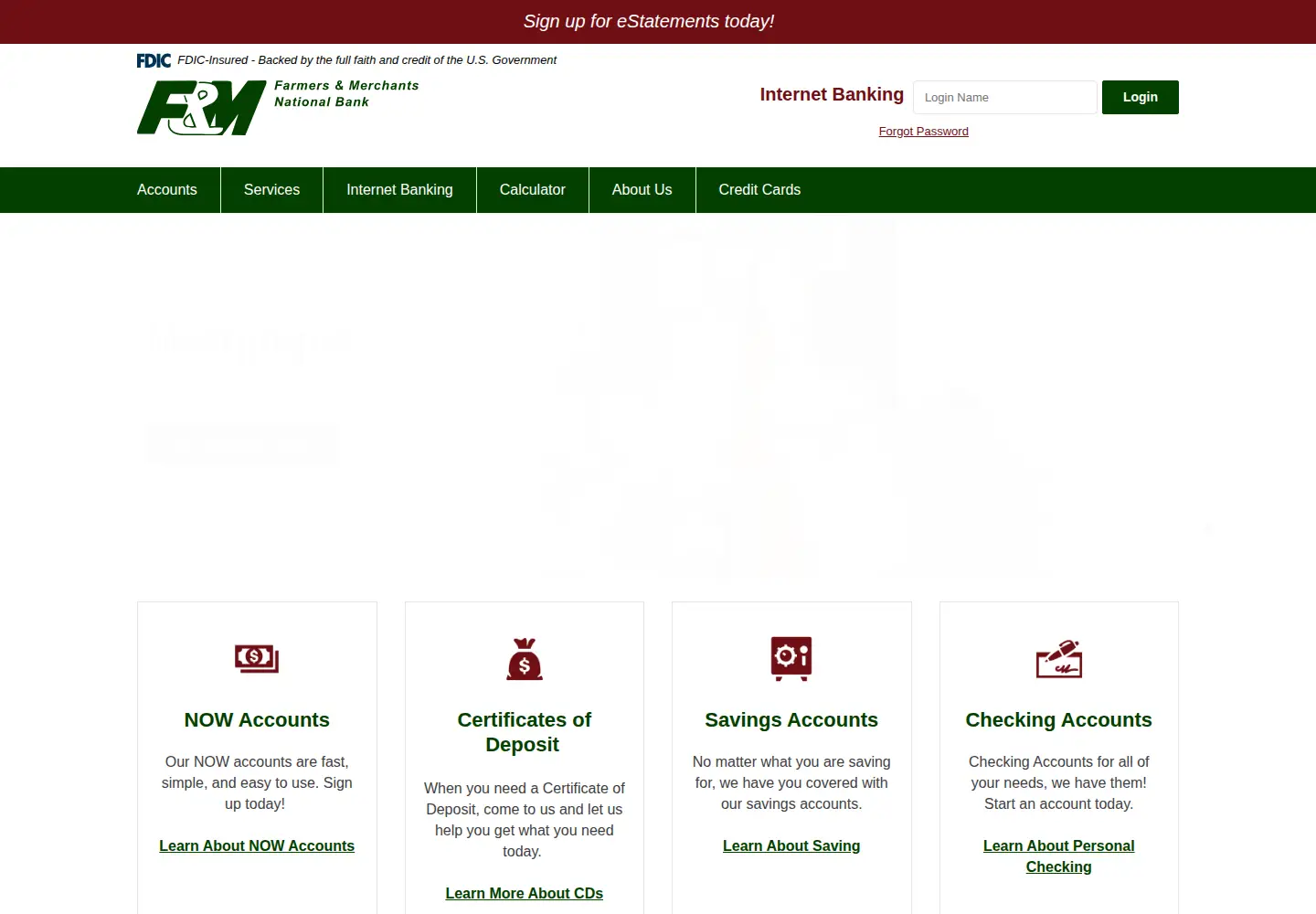 Screenshot of fairview.bank