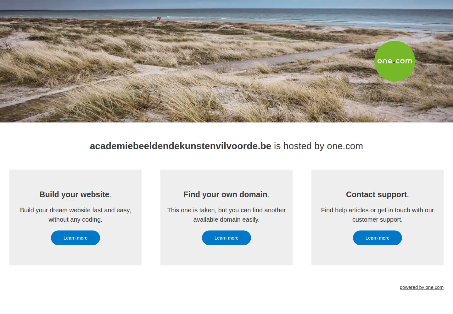 Captured homepage of academiebeeldendekunstenvilvoorde.be in the current scan