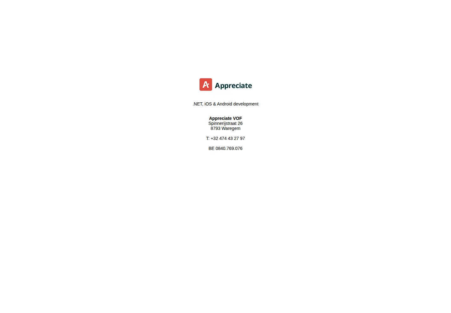 Screenshot of appreciate.be