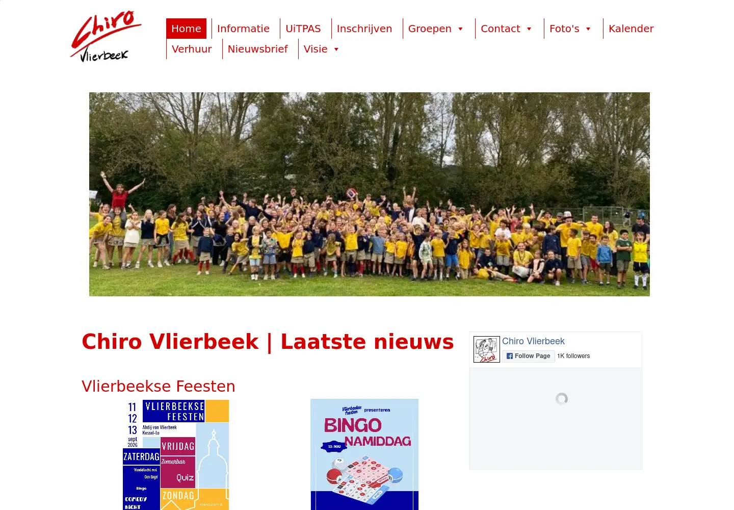 Screenshot of chirovlierbeek.be