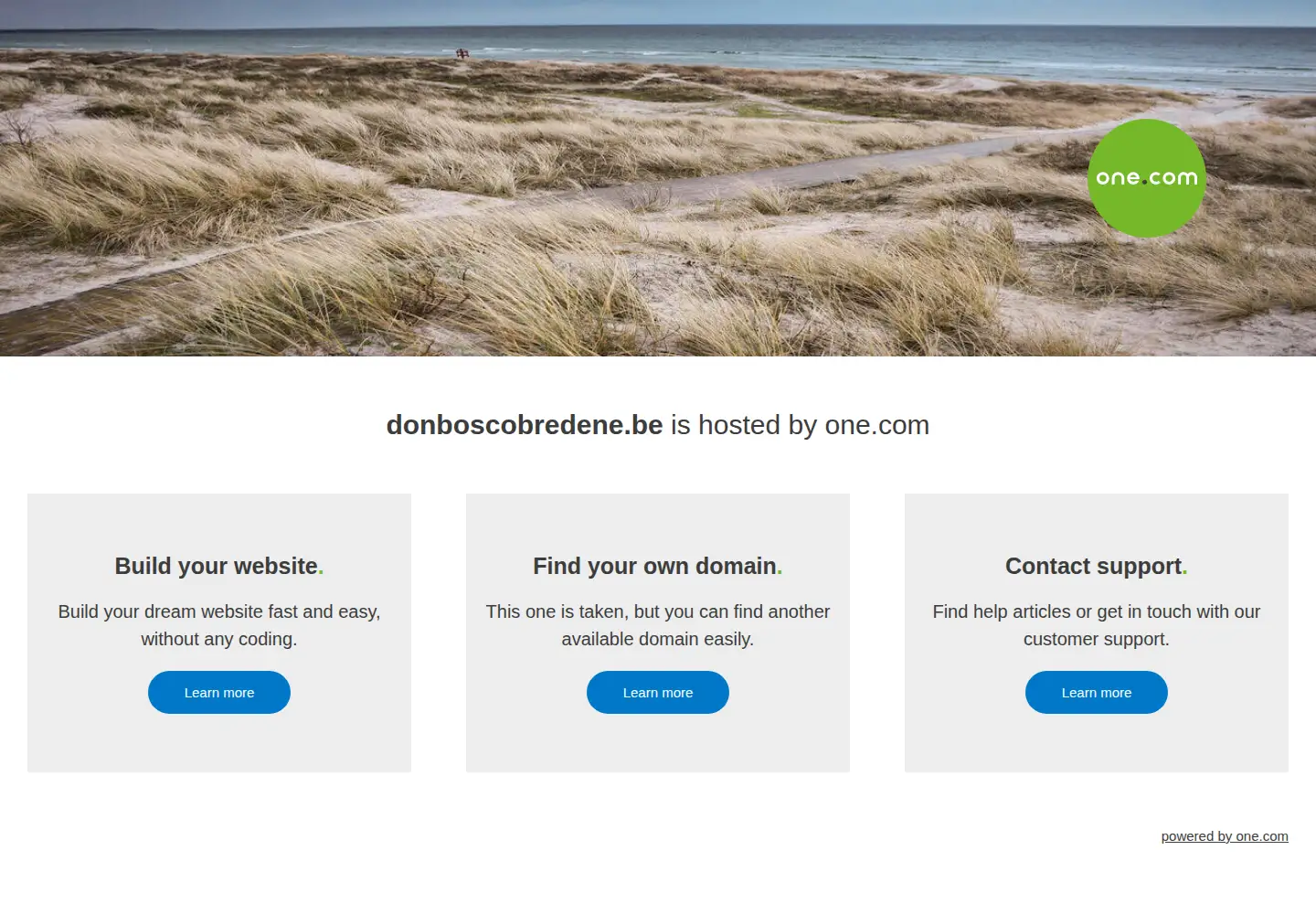 Captured homepage of donboscobredene.be in the current scan