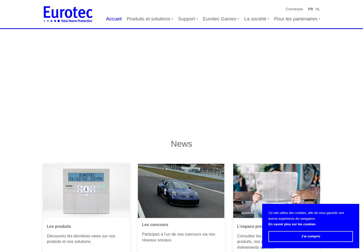 Captured homepage of eurotec.be in the current scan
