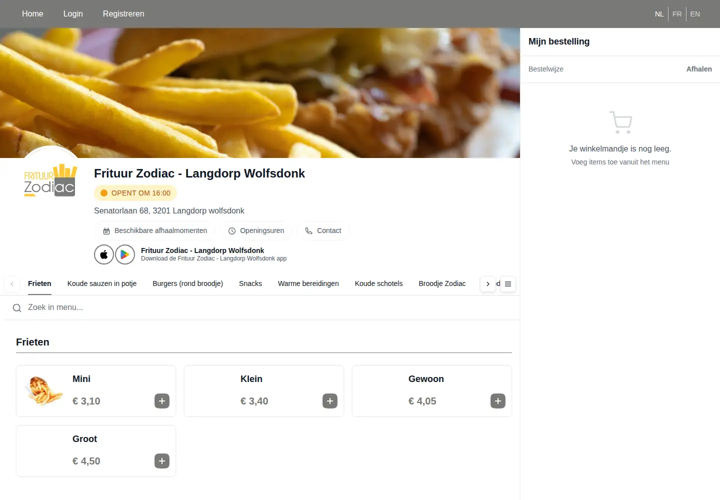 Screenshot of frituurzodiac.be