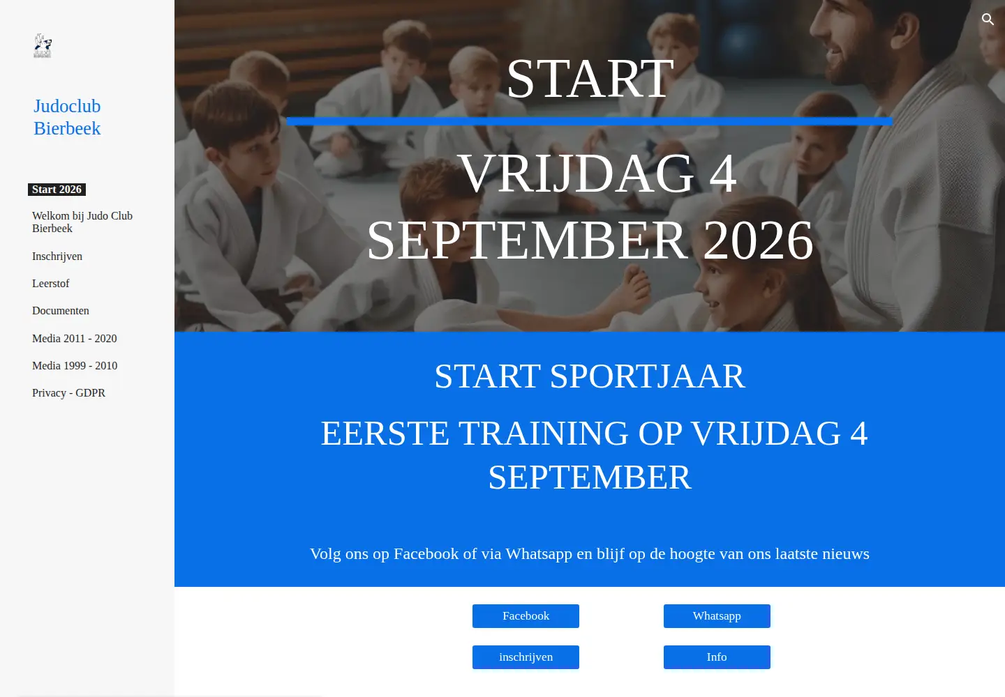 Screenshot of judoclubbierbeek.be