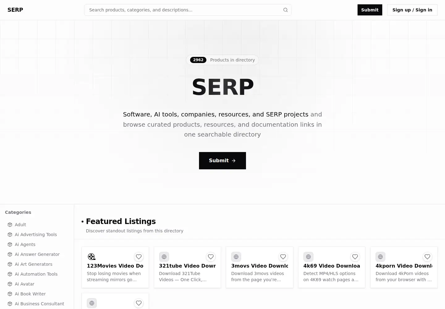 Screenshot of serp.best
