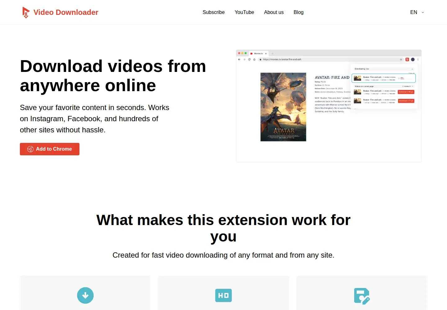 Captured homepage of videodownloader.best in the current scan