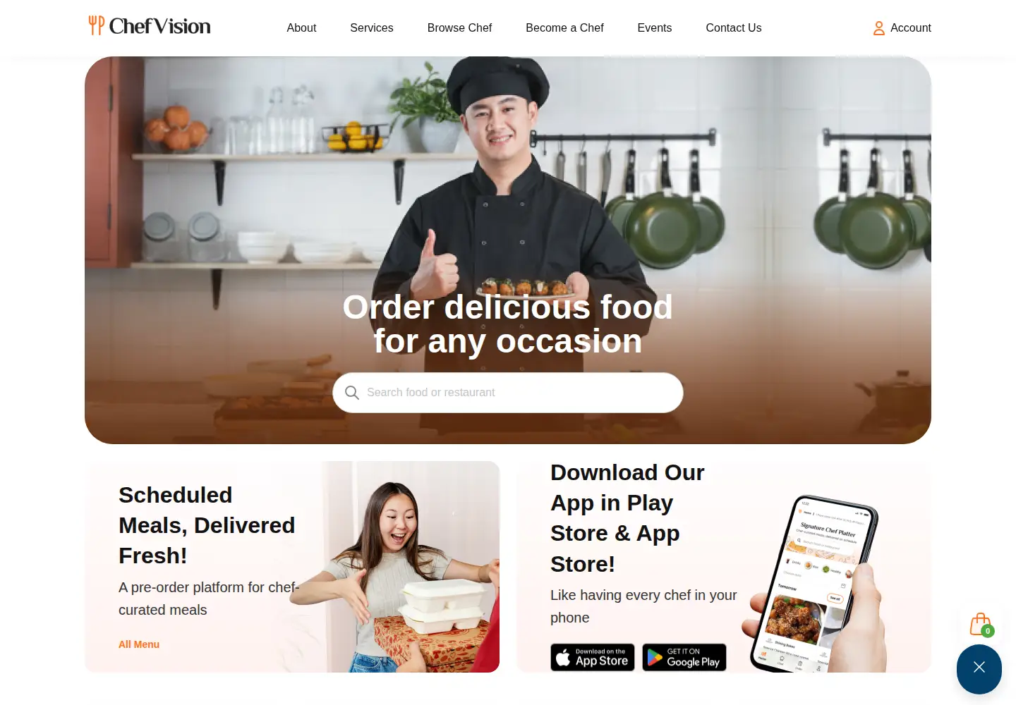 Screenshot of chefvision.biz