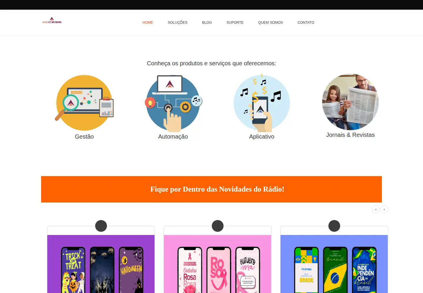 Captured homepage of accessweb.com.br in the current scan