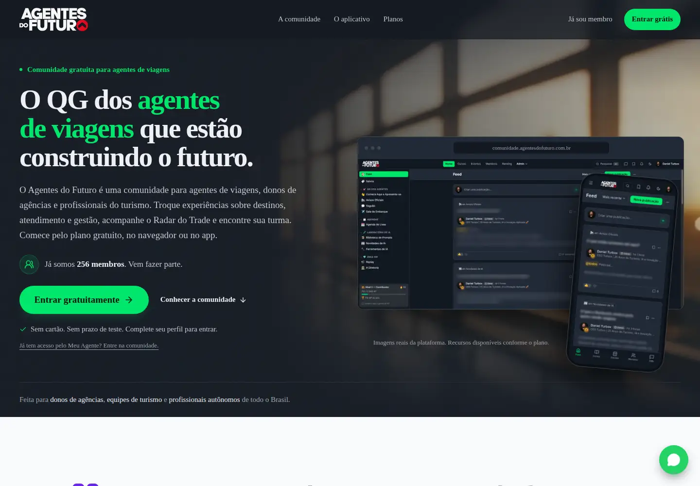 Captured homepage of agentesdofuturo.com.br in the current scan