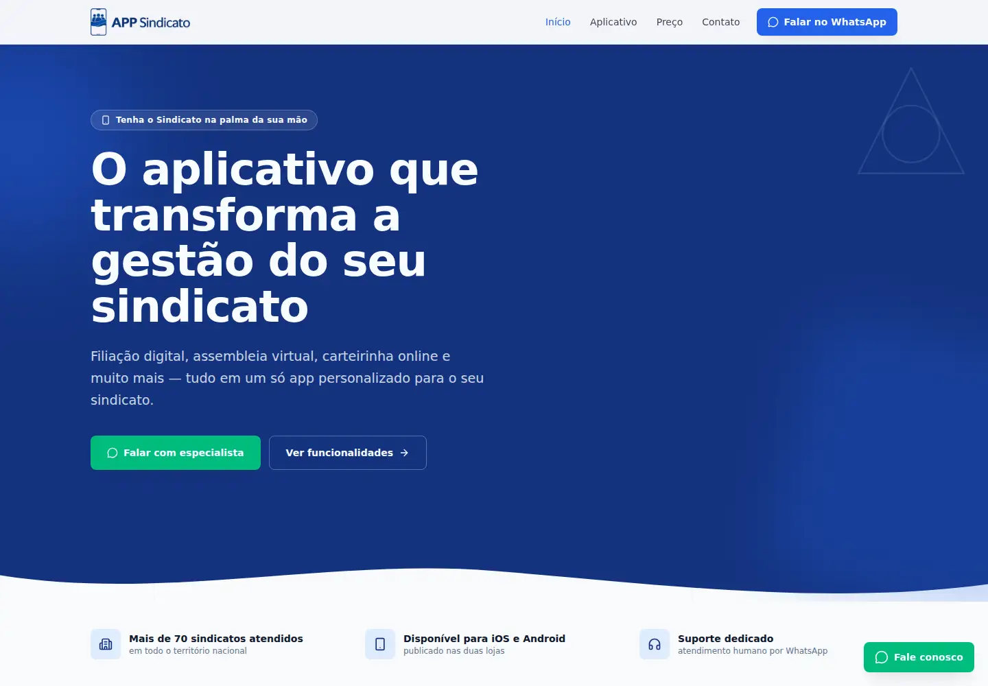 Screenshot of appsindicato.com.br