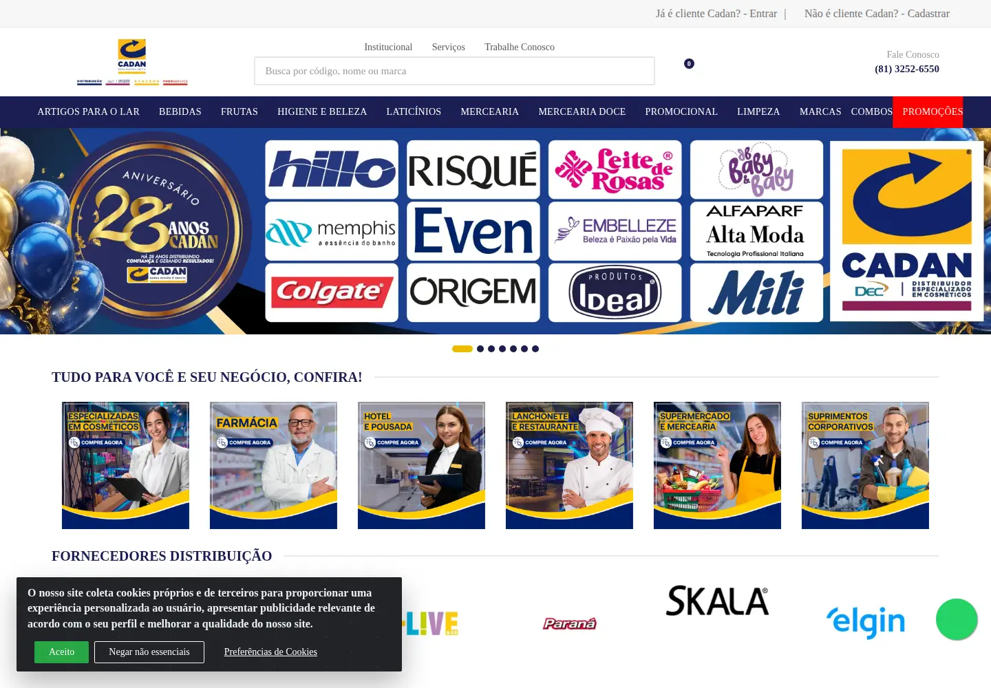 Screenshot of cadandistribuicao.com.br
