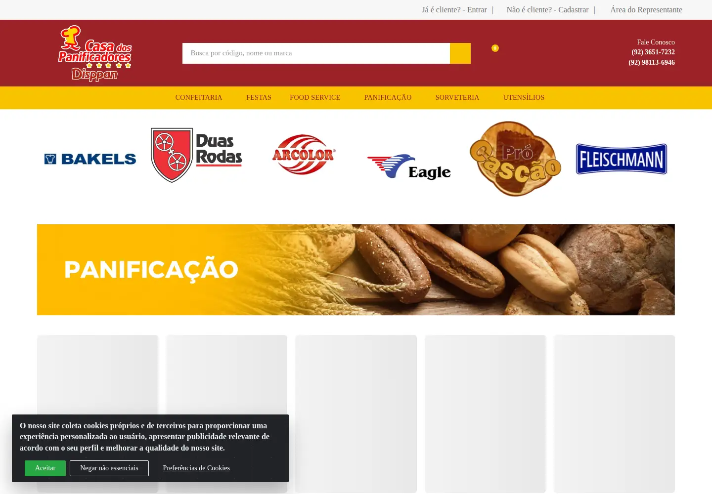 Captured homepage of casadospanificadores.com.br in the current scan