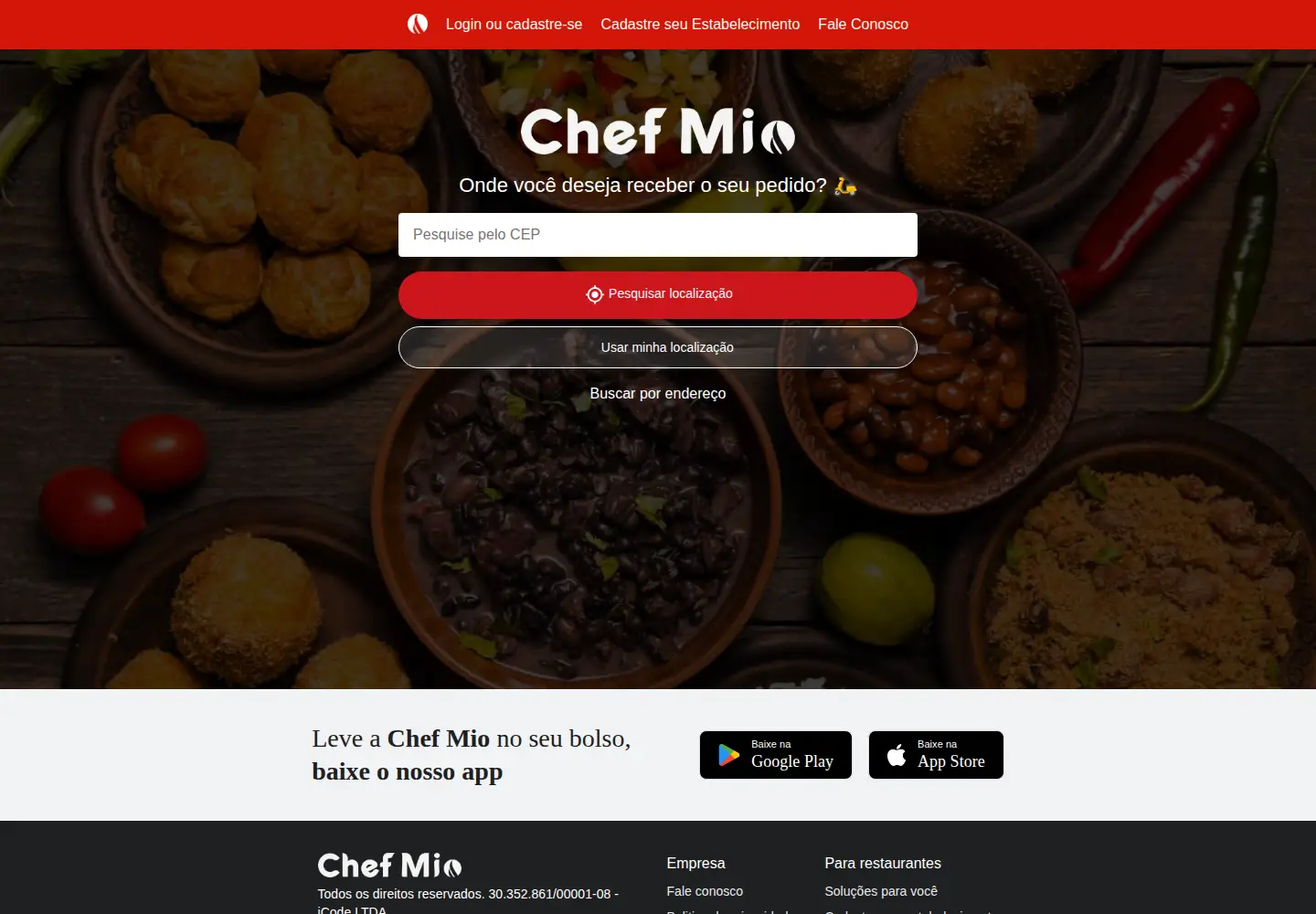 Screenshot of chefmio.com.br